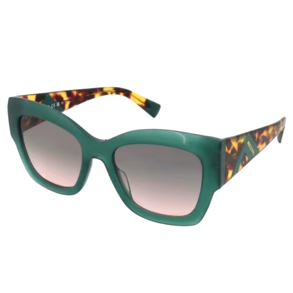 Missoni Green Frame Tortoiseshell Temple Sunglasses